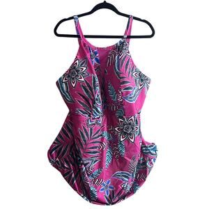 Swim by Cacique Women's Plus Size Pink Floral Tankini Top Size 26 New